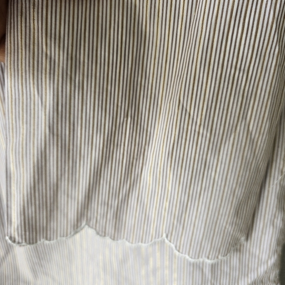 Liz Claiborne Metallic Pinstripe Tunic Sz M Women Flare 3/4 Sleeve Minimalist - Picture 10 of 13